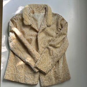 Vintage Textured Fur Cream Women's Jacket